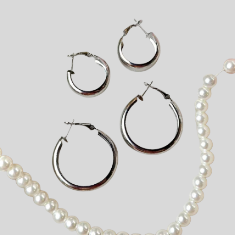 Classic Silver Hoops